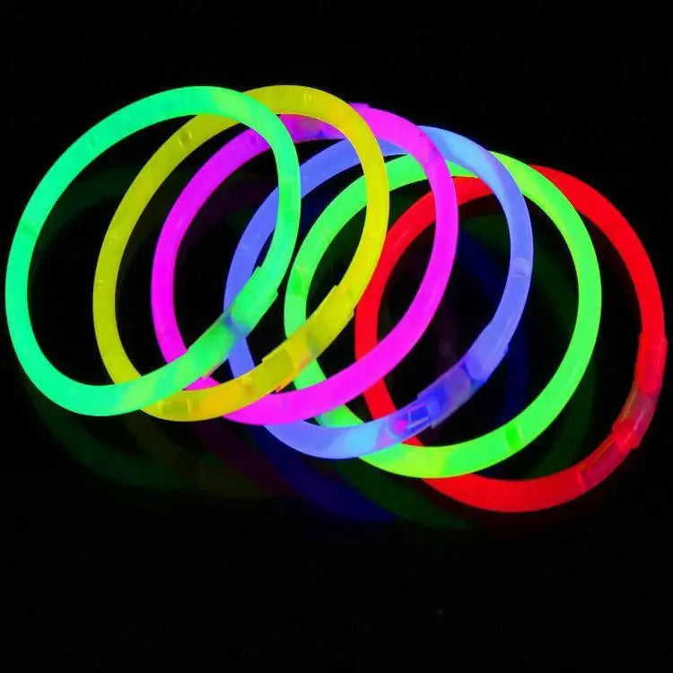 Kids Party Supplies One Set Neon Glow in the Dark Stick Glasses 100 Pcs 8 Inch Glow Bracelet
