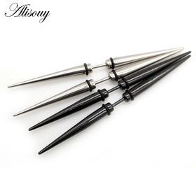 Wholesale Unisex Hiphop Spike Cone Stainless Steel Dumbbell Barbell Ear Stud Earrings Piercing Jewelry Party Gift