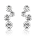 925 Sterling Silver Trendy Punk Style Stud Earrings White Gold Plated Diamond Zircon Fashionable Jewelry Party Chinese Design