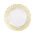 Factory Direct Sale European Style Lead Free Food Safe Crystal Clear with Gold Rim Round Charger Glass Plate for Wedding