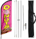 Wholesale Promotion Donuts Shop Flag Pole Kit and Foundation for Donut Coffee Shop Advertising Feather Flags