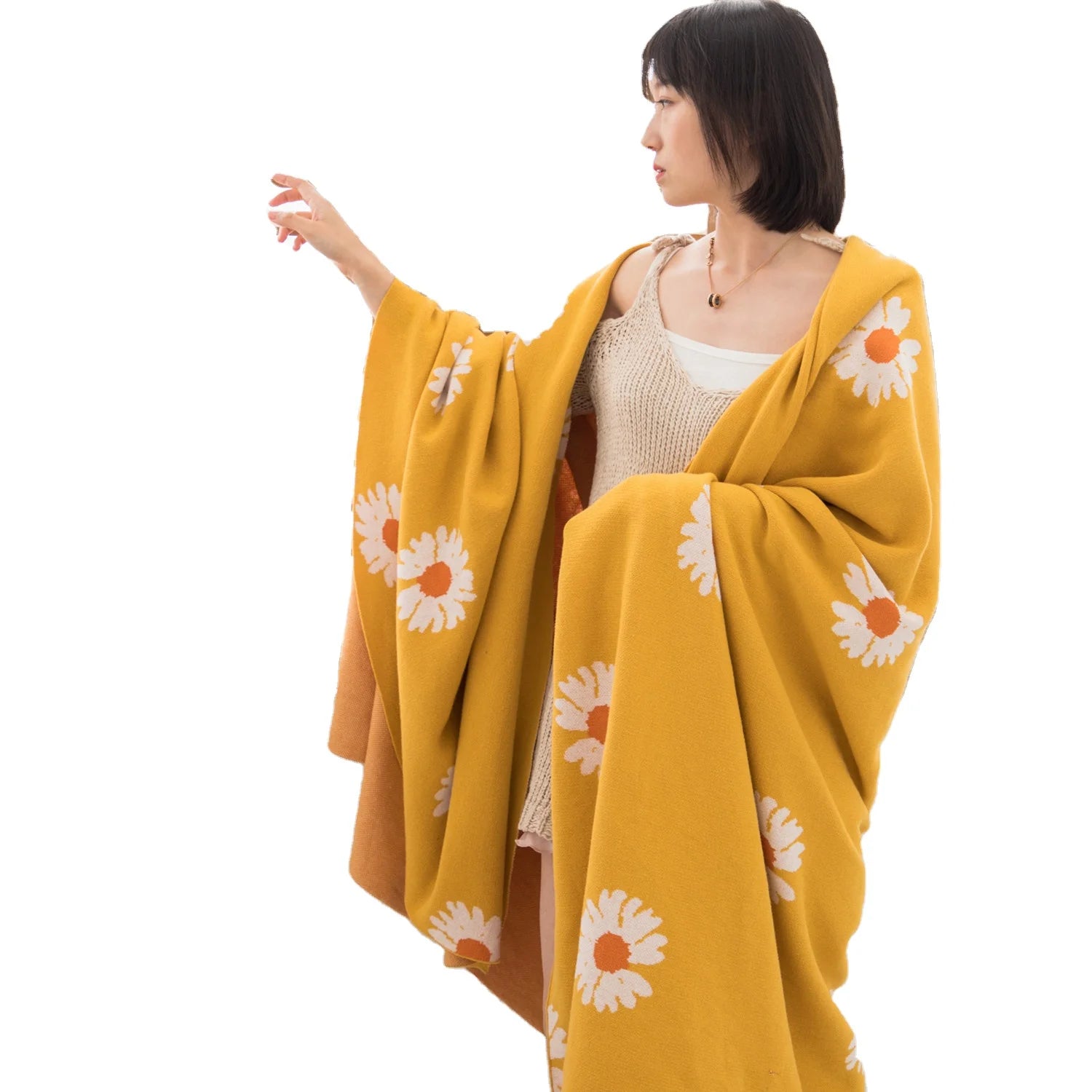 Bdl Cotton Throw Blanket Knitted Blanket Throws for Sofa Home Decor Variegated Nordic Bedspread