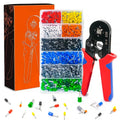 800PCS 23-7AWG HSC8 6-4A Industrial Wire Crimper Crimping Too Plier Set Cooper/Brass Cord End Bootlace Ferrules Terminals Kit
