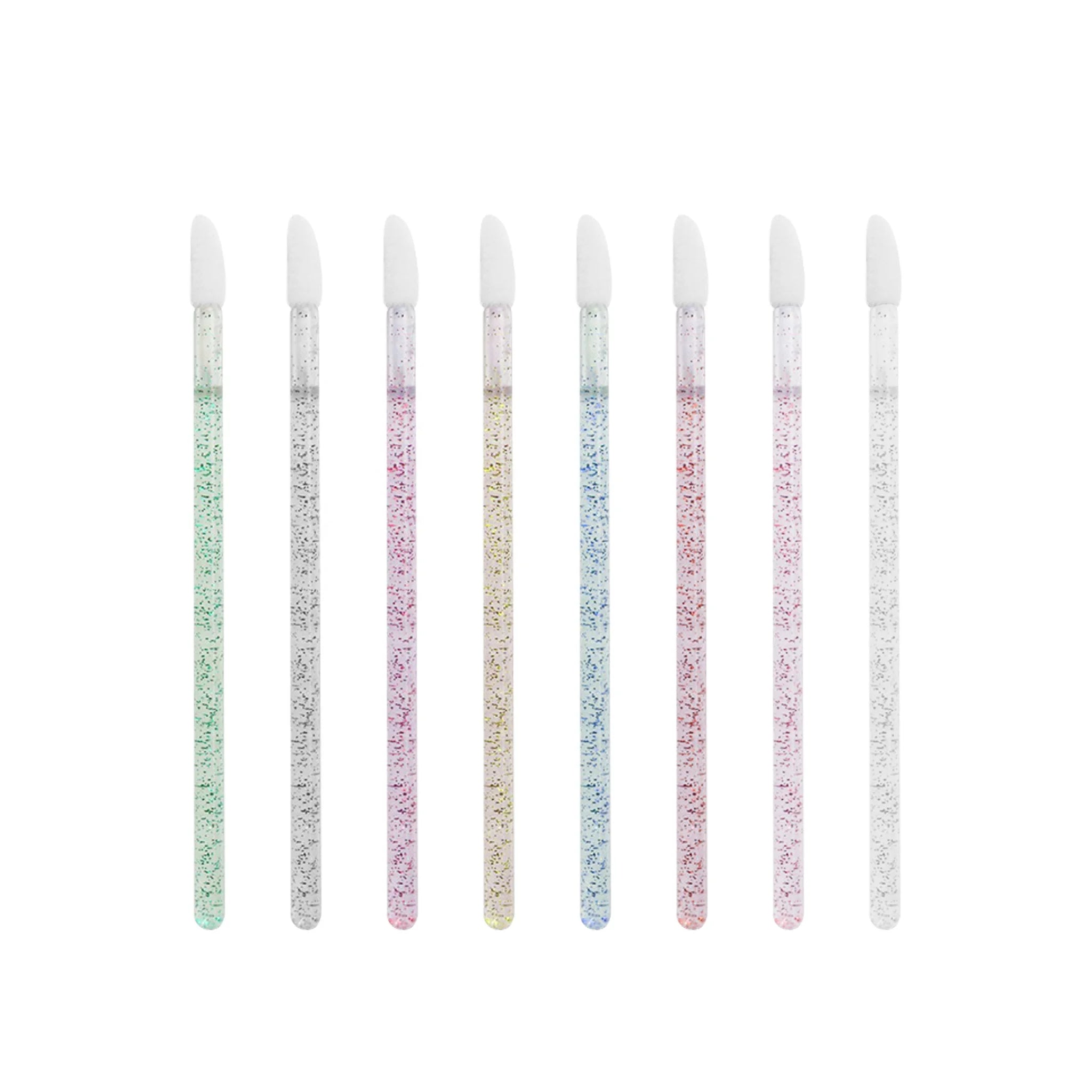 Factory Price Disposable Lip Brush with Crystal Plastic Handle Lint Lip Gloss Wands Applicator for Makeup Used with Concealer