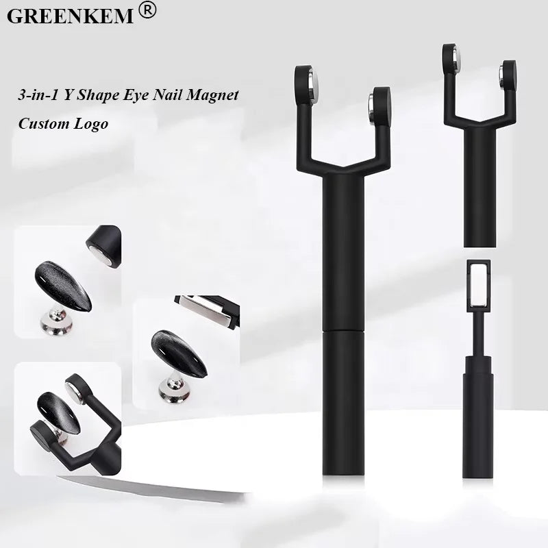 New 3-In-1 Removable Y-shaped Nail Cat Eye Magnet Double Headed Strong Nail Magnet Multi Functional Nail Cat Eye Magnet Tool