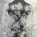 Fashion Luxury Tulle Mesh Flower Embroidered Sequins Beaded Lace Fabric for Bridal Party Dresses