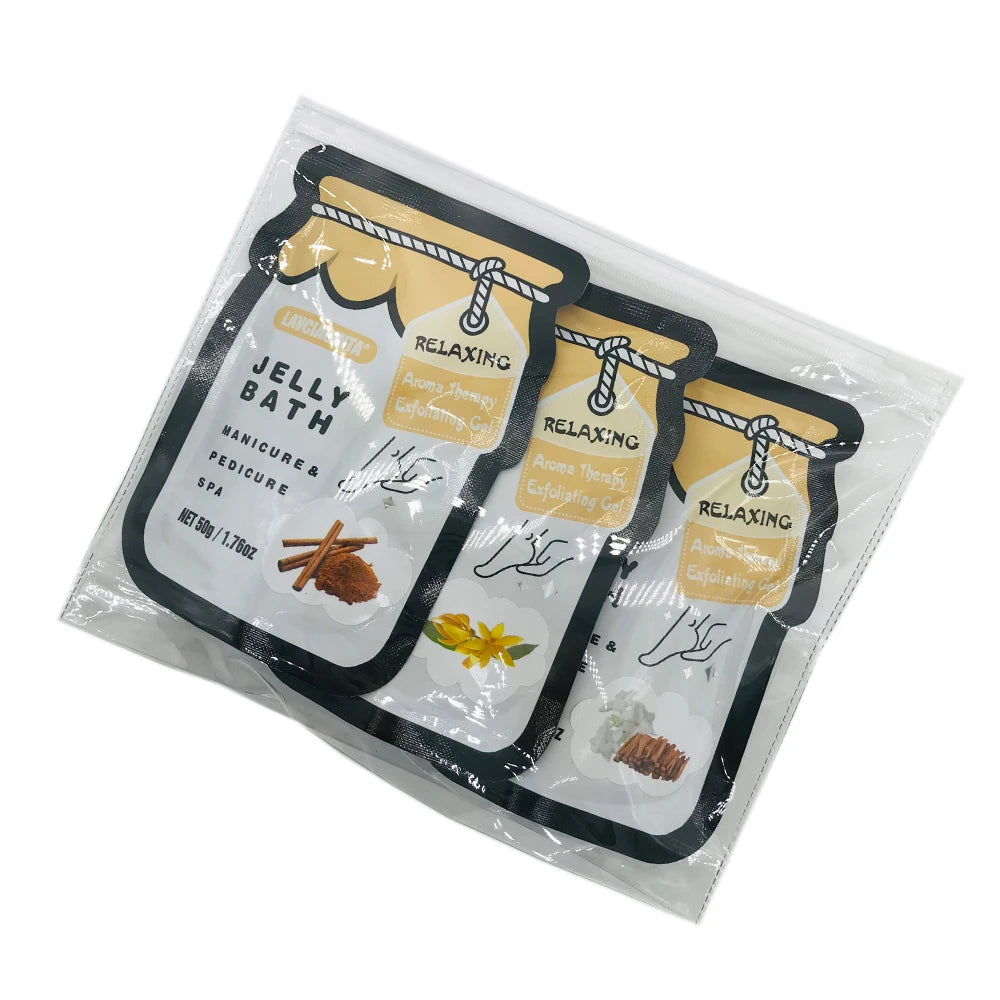 Wholesale Salon Pedicure SPA Jelly  Foot Bath Soak and Exfoliate Tired Feet Lavender Rose Lemon Ocean Mint