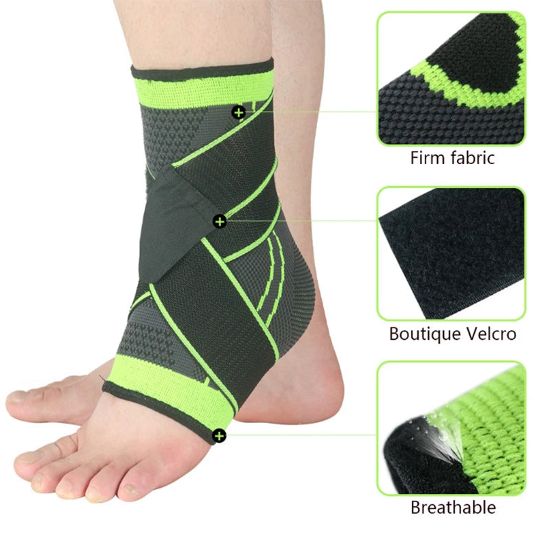 Adjustable Compression Ankle Brace Anti - slip Gym Ankle Support with Two Straps Ankle Protector