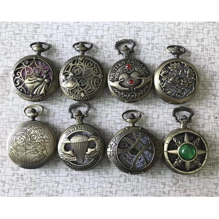 Stylish Silver Gold Black Bronze Necklace Steampunk Unisex Quartz Men Various Styles Vintage Pocket Watch