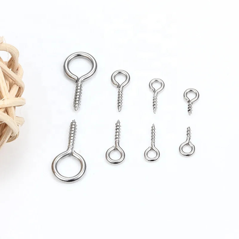 Hot Sales Stainless Steel Small Sheep Eyes Nail Screw Pin Claw Nails Beaded Pendant DIY Jewelry Accessories