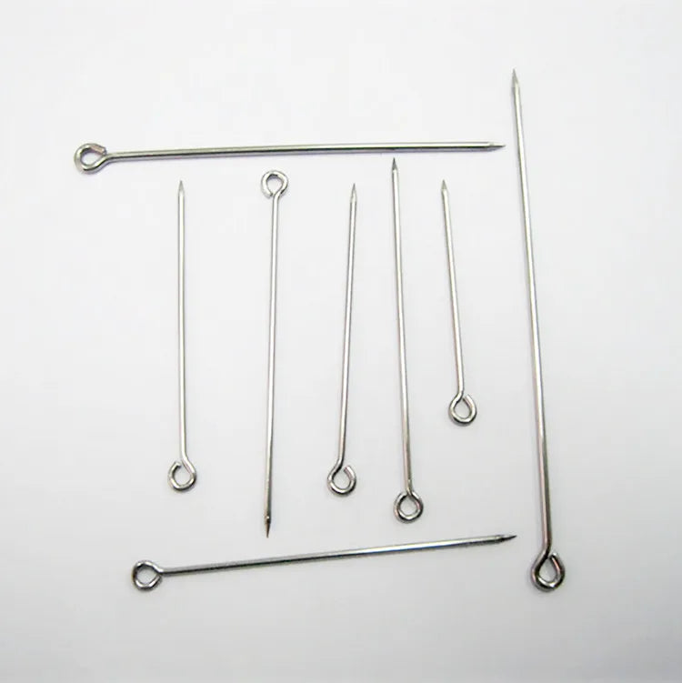30mm 50mm Stainless Steel Sharp Eye Pin Silver Color Loop Eye Brooch Lapel Pins