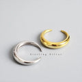 Minimalist Jewelry 18k Gold Plating 925 Sterling Silver Moon Shape Open Rings S925 Sterling Silver Moon Finger Ring for Girls