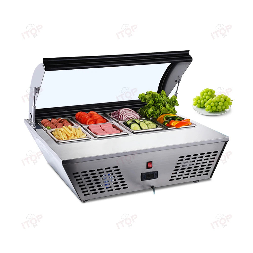 Countertop 8 Pans Gelato Showcase Display Freezer/tabletop Ice Cream Cabinet/ice Cream Display Showcase