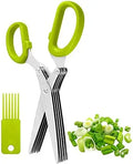 5 Blades Stainless Steel & ABS Cutting Shears Multipurpose Safe Chopping Scissors Cleaning Comb Fruit Vegetable Kitchen Scissors
