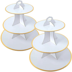 Custom Design Cupcake Display 3 Tiers Corrugated Cardboard Wedding Cake Display Stand 3 Tires Corrugated Paper Cupcake Stand