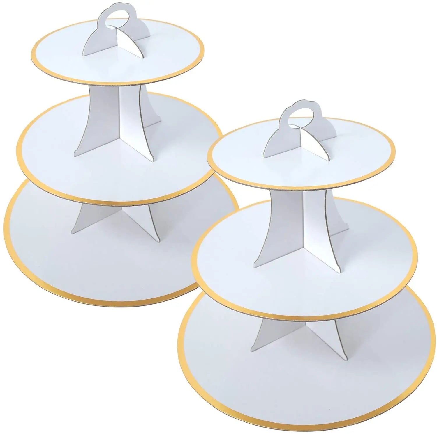 Custom Design Cupcake Display 3 Tiers Corrugated Cardboard Wedding Cake Display Stand 3 Tires Corrugated Paper Cupcake Stand