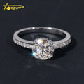 Wholesale 925 Sterling Silver Vvs Diamond Engagement Rings Women Brilliant Cut  7.5mm Gold Ring Women Rings Moissanite