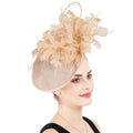 Aristocratic Temperament Feather Fascinator Hats for Ladies Socialite Party Hair Accessories Dress Fascinators Hat for Women