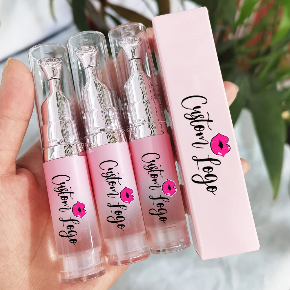 Wholesale OEM Label Vegan Lip Gloss Oil Lip Oil Hyaluronic Strawberry Colorful Fruit Lip Oil Fruit Flavor Vegan Lipgloss