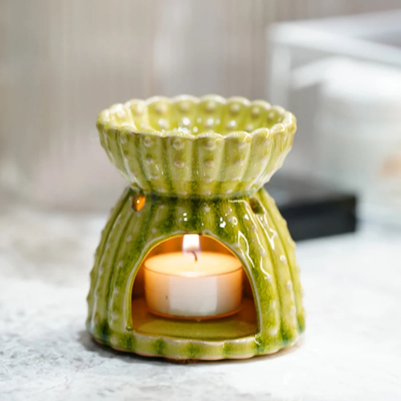 Ceramic Essential Oil burner Warmer Candle  Melt Wax Cube Melter Fragrance Warmer- Ideal Gift for Wedding and Spa