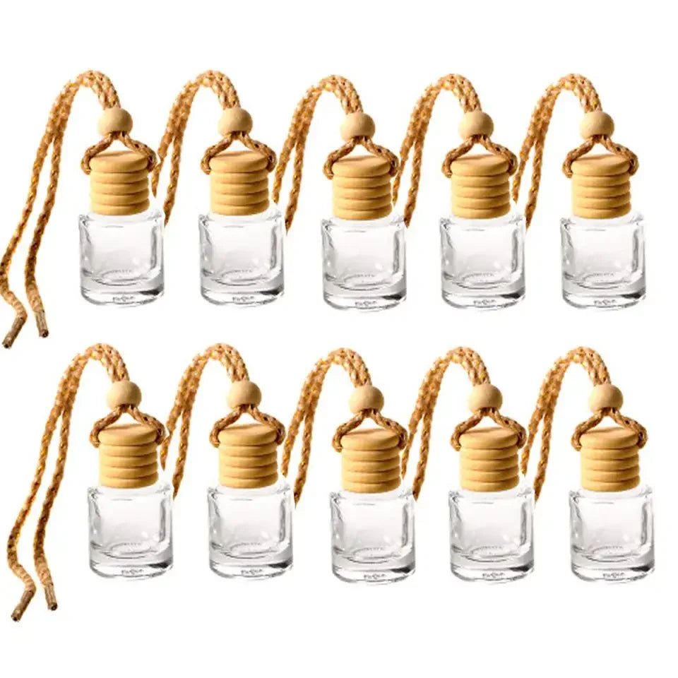 8ML Cylindrical Transparent Glass Perfume Bottle Hanging Empty Glass Perfume Container for Car for Rearview Mirror Trailer Use