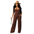 Spaghetti Straps Corset Top 2 Piece Sets Casual Wide Leg Pants Two Piece Pants Set for Women