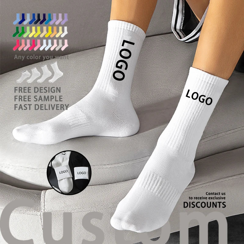 Unisex Custom Compression Cotton Sports Dress Socks Embroidered Athletic Logo Bottom Men's Running Ankle Crew Design for Autumn