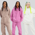 2023 Autumn Winter Hip Hop Fashion Brand Couple Fleece-Lined Thickened Printed Sweatshirt Suit Long Knitted Clothing