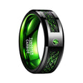 Alin Vintage Single Diamond Tungsten Carbide Ring Middle Eastern Green Color with Rose Gold Plating Classic Style Wholesale