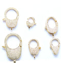 Wholesale Gold Plated Cubic Zirconia Micro Pave Springs Lock Brass Clasp for Necklace Lobster Clasps for Jewelry Making