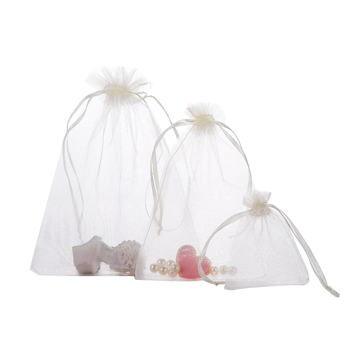 Custom Printed Organza Bags 15x20cm Sheer Mesh Drawstring Pouch for Wedding Favors Jewelry Cosmetic Gift Packaging