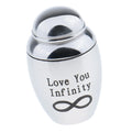 Love You Infinity Stainless Steel Teardrop Mini Eco-Friendly Cremation Urn Ash Keepsake Memorial Casket Funeral Ashes Holder