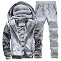 Ecoparty Drop Shipping Men Tracksuit Winter Camouflage Hoodies Casual Hooded Warm Sweatshirts Thick Fleece 2PC Jacket+Pant Men