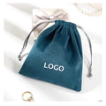 Custom Logo Printed Velvet Jewelry Pouch Bag With Gold Screen Printing Fashion Storage Drawstring Drawstring Luxury Packaging