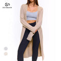 Wholesale Knitted Cashmere Sweater Women for Long Cardigan V Neck Rib Knit Casual Sweater Cardigan Coat