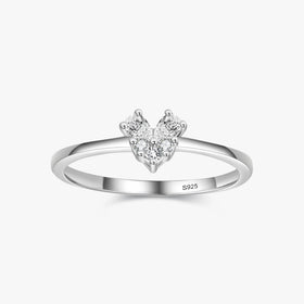 Ailmay Fashion 925 Sterling Silver Exquisite Irregular CZ Heart Finger Ring for Women Classic Luxury Wedding Accessories Jewelry