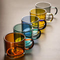 Hot Sale 250ml Double Layer Glass Fashion High Borosilicate Color Insulation Mug