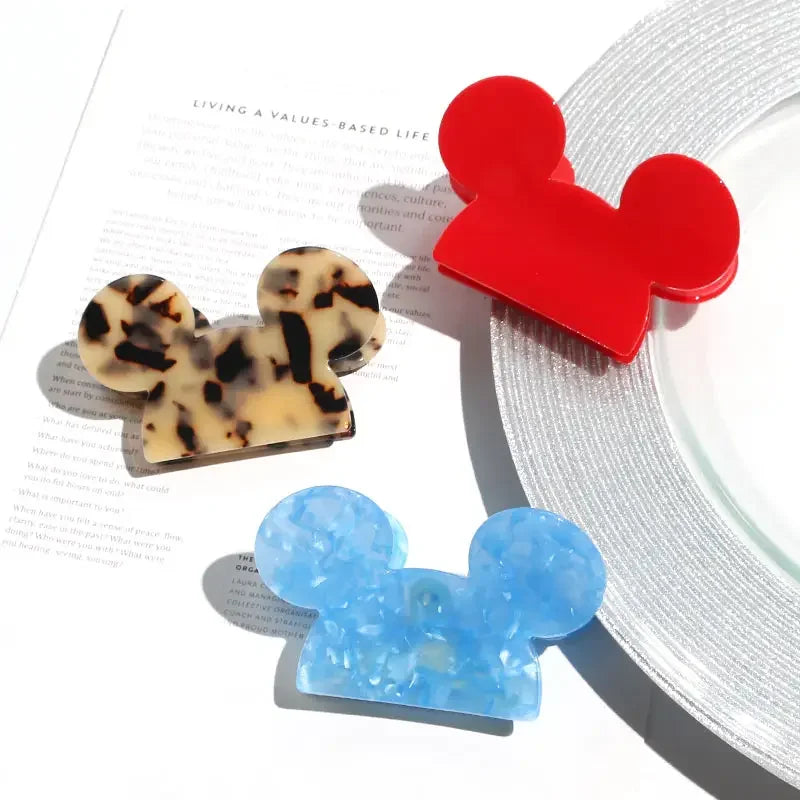 YHJ Korean Hair Accessories 9cm Large Red Cartoon Cute Hair Claws Animal Mouse Claw Clips Cellulose Acetate Hair Clips for Women