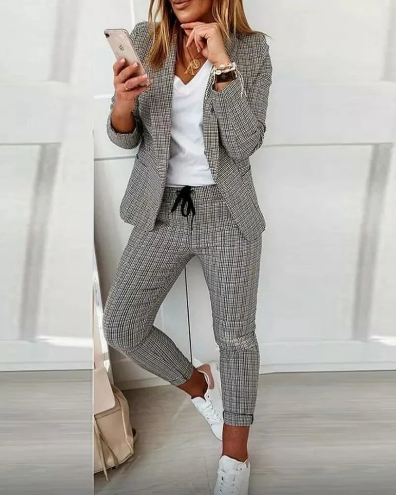 Hot Sell Wholesale Fashion Ready to Ship or Customized Double Breasted Long Sleeve and Long Pant Women blazer Suits
