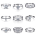 Customized Jewelry Manufacturer 925 Silver White Gold Plated Zirconia Stone Engagement Wedding Rings