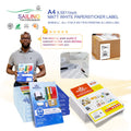 8.5"x5.5" Half Sheet A4 Adhesive Shipping Labels Laser Inkjet Printers Woodfree Paper