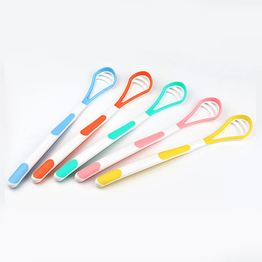 Wholesale Oral Hygiene Care Double-Sided Reusable Eco-Friendly Silicone Plastic Tongue Scraper Cleaner Remove Bad Breath