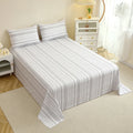 1 Flat Sheet and 2 Pieces 50x70cm Pillow Cases Set 168x224/206x244/229x259cm Printed Bed Sheet