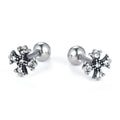 Wholesale Retro Light Luxury Hip-Hop Trendy Stainless Steel Earrings Men Woman Fashion Stud Christ Cross Zircon Jewelry