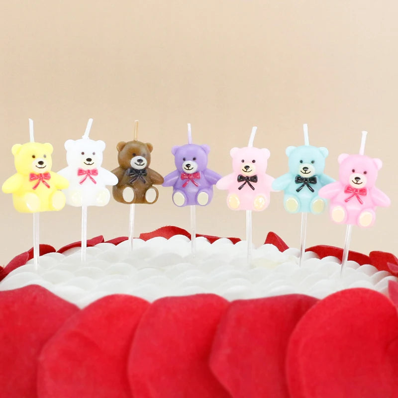 Lovely Cute Bear Shape Birthday Candle With Different Colors