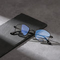 New Design Eyewear With Irregular Geometric Metal Glasses K-Pop Style Frames Custom Anti Blue Light Optical Glasses