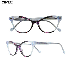 High Quality Customizable Anti-Blue Light Acetate Eyeglass Frames Women's Optical Cat Eye Glasses for Reading