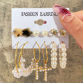 Wholesale Bulk Gold Plated Resin Cross Drop Pendent Butterfly Pear Earrings Women Hoop Earrings Set