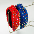 Selling Vintage Baroque Inset Color Drill Hoop Temperament Fashion Fabric Knotted Hair Accessories Wholesale