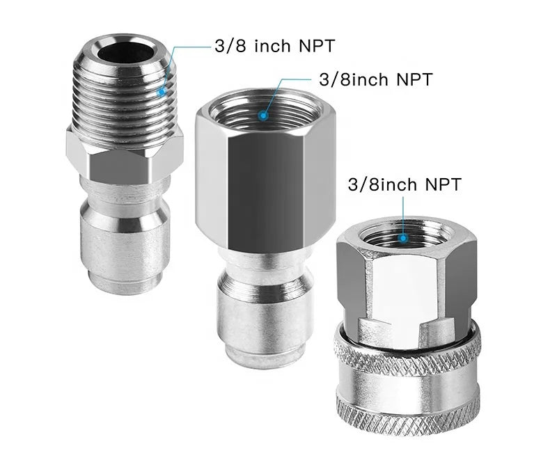 Pressure Washer 3/8 Inch Adapter Stainless Steel Connectors